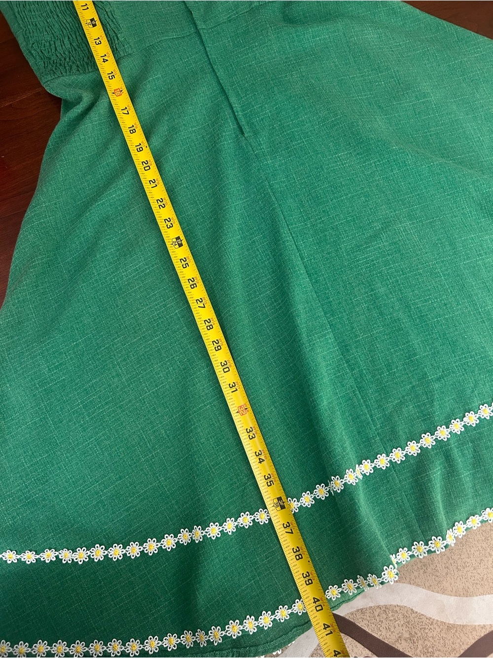 Eloquent Green Voodoo Vixen Midi Dress with Daisy Trim - Large - Picture 5 of 7